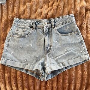 PLAYBOY Light Blue Embroidered Jean Shorts